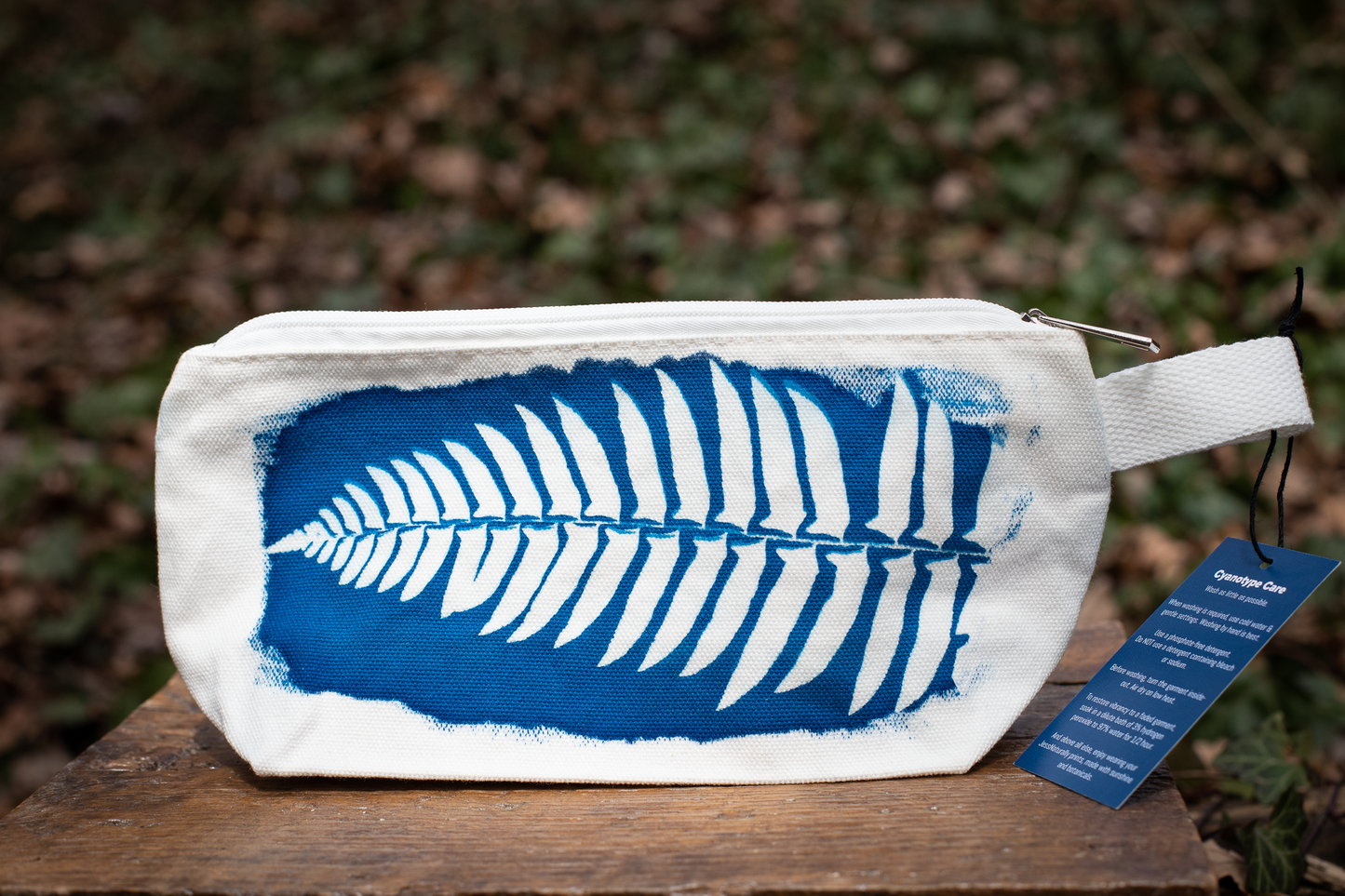 Cyanotype Canvas Zipper Pouch | Fern