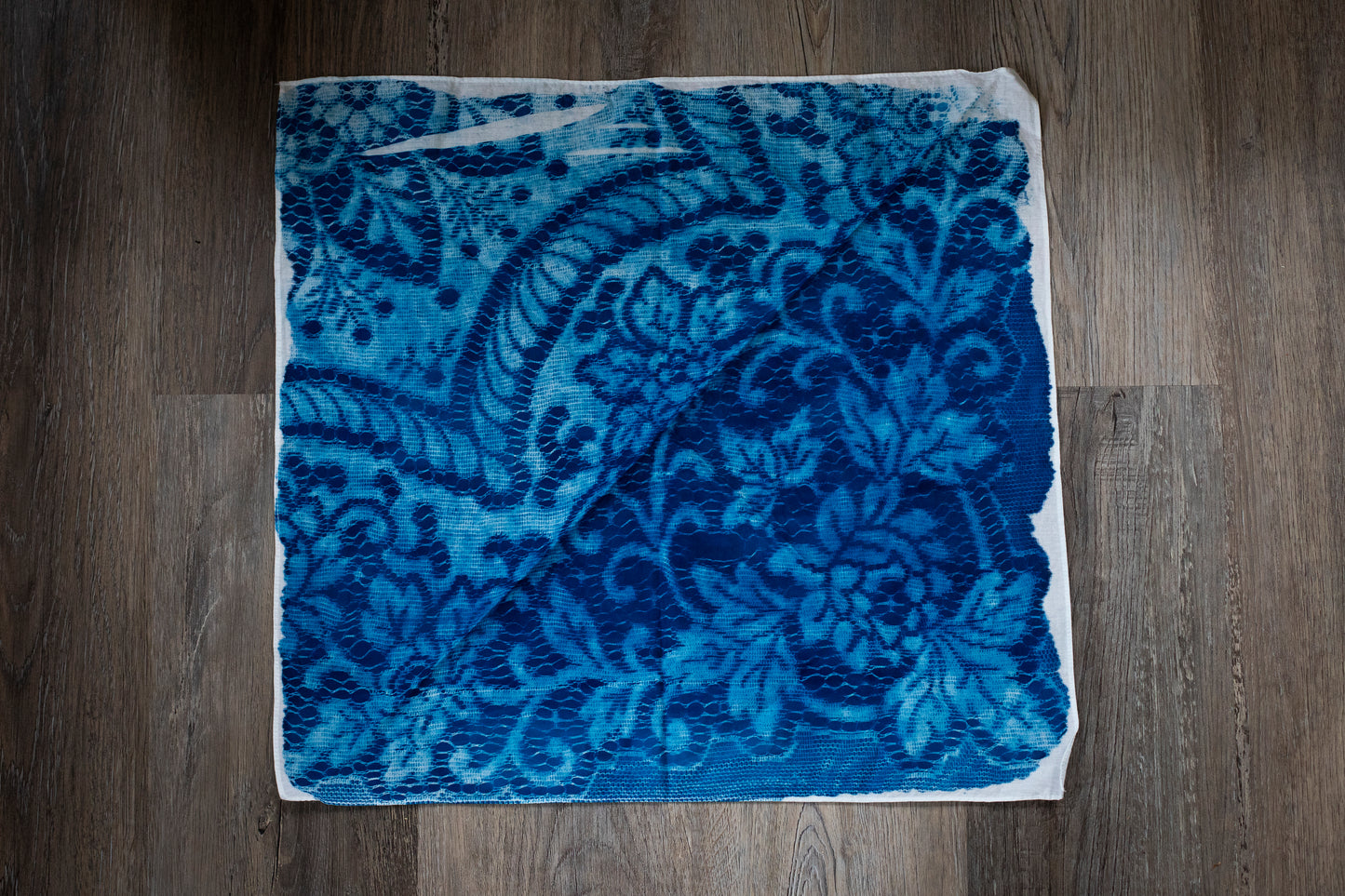 Cyanotype Lace Bandana