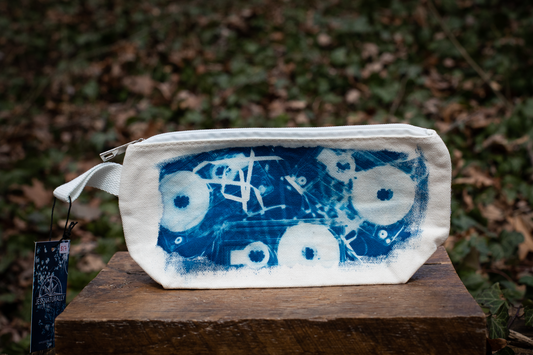 Cyanotype Canvas Zipper Pouch | Cassette