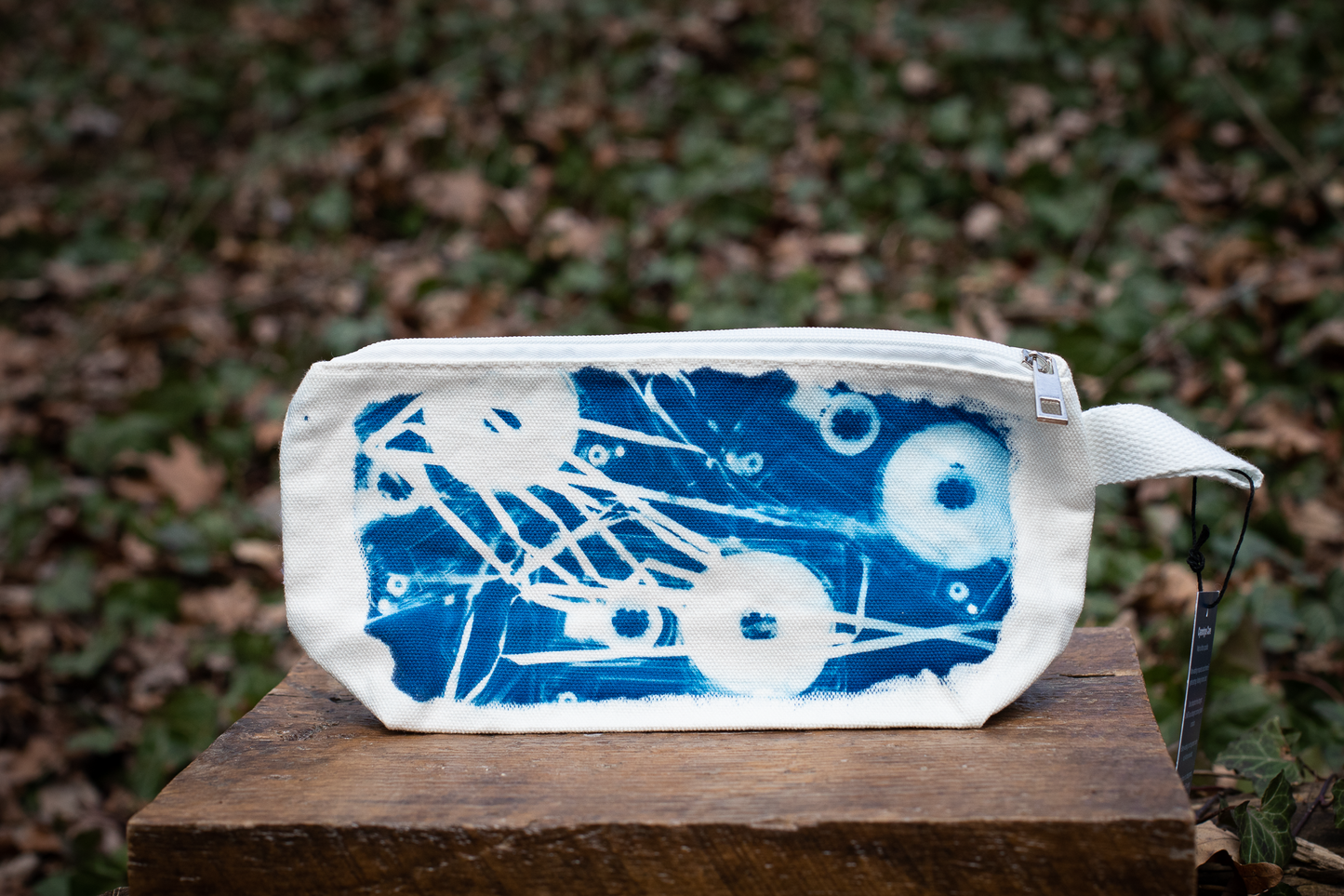 Cyanotype Canvas Zipper Pouch | Cassette