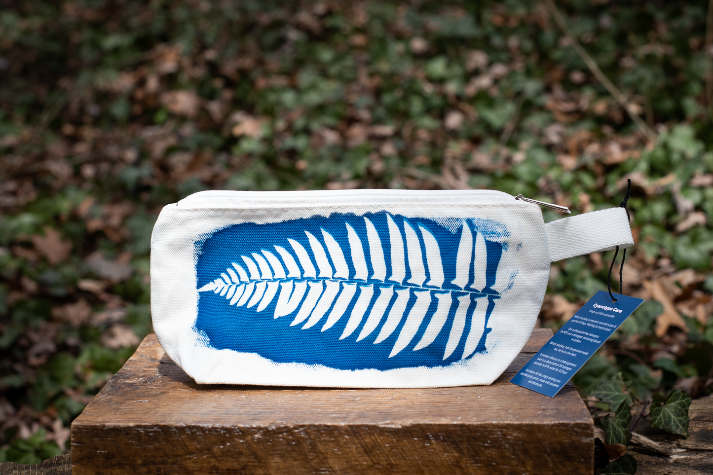 Cyanotype Canvas Zipper Pouch | Fern