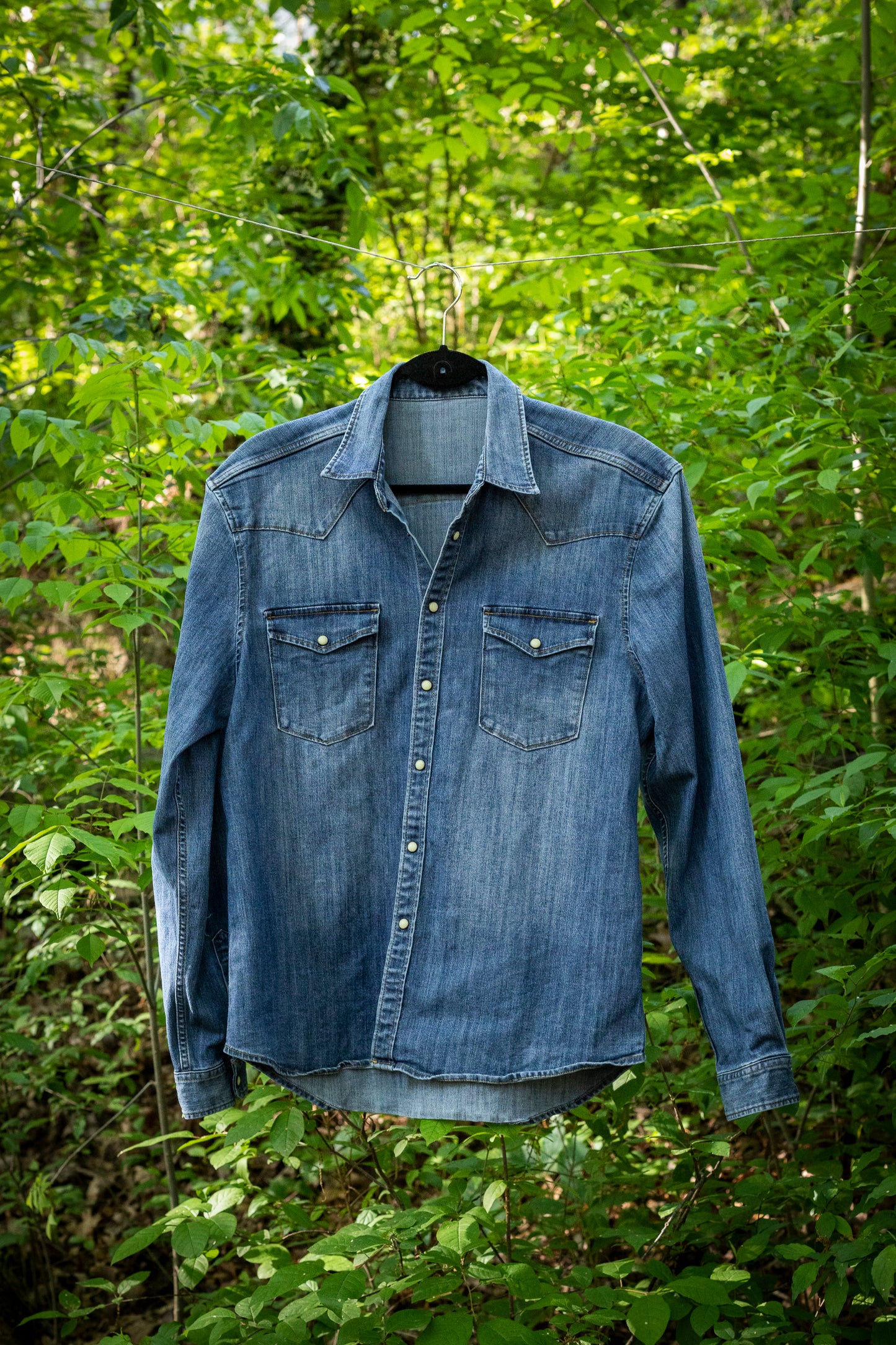 Denim Snap Button Up | L