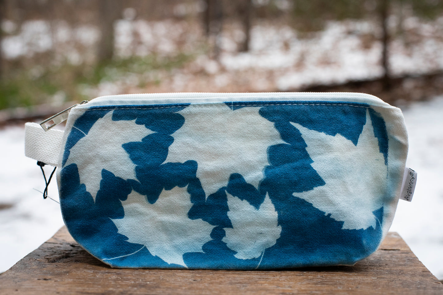 Maple Leaf Cyanotype Canvas Pouch