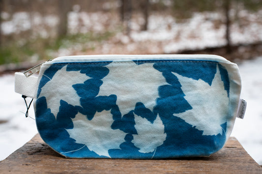 Maple Leaf Cyanotype Canvas Pouch