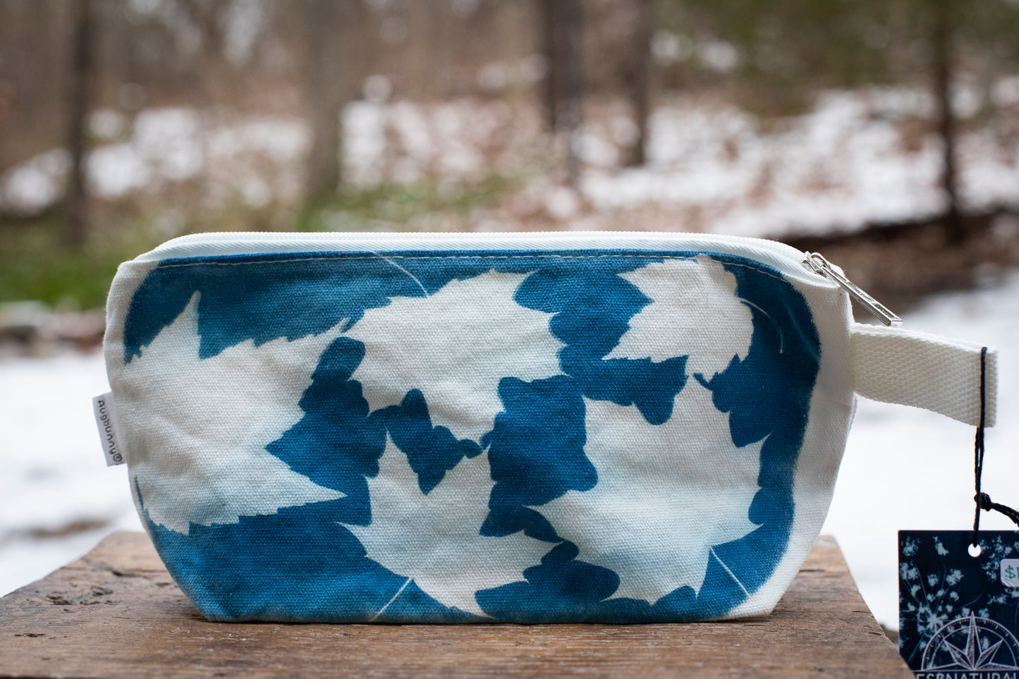 Maple Leaf Cyanotype Canvas Pouch