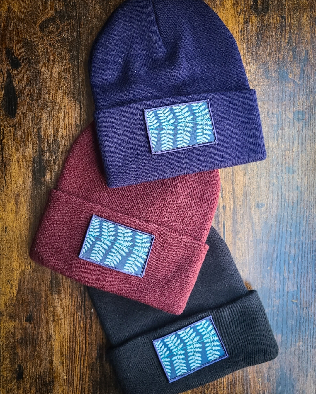 Fern Cyanotype Patch Winter Hat